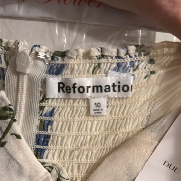 Floral White and Blue Maxi Dress - Picture 2 of 4